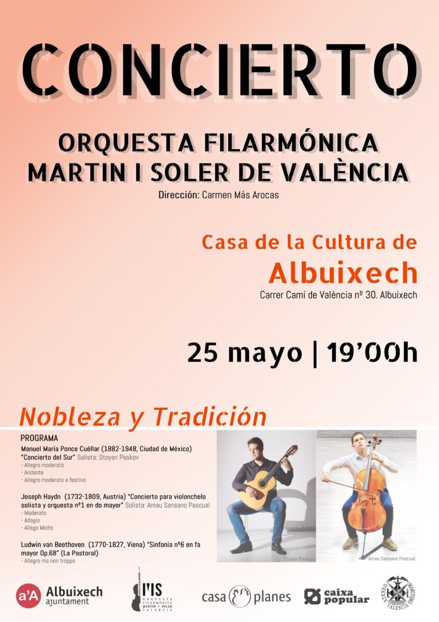 📢 La Orquesta Filarmónica Martín i Soler ofrece un concierto en Albuixech